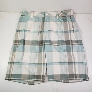 O'Neill Hy/Brid Board Shorts Men's Size 31 Grey White Plaid 22" Long RN 85773 - Picture 1 of 12