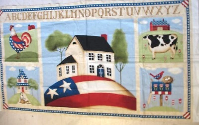 PANEL DE TELA PATRIÓTICO From the Heartland por Olivia Audi SSI 24x45" ALFABETO Foto 1 de 4