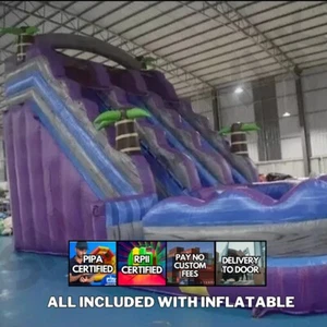 Commercial Grade PVC Vinyl Purple Outdoor Inflatable Water Slide 20ft w/ Blower - Picture 1 of 18