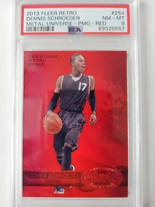 2013 Fleer Retro Dennis Schroeder Metal Universe PMG PSA8 RC precious gems red - Bild 1 von 3
