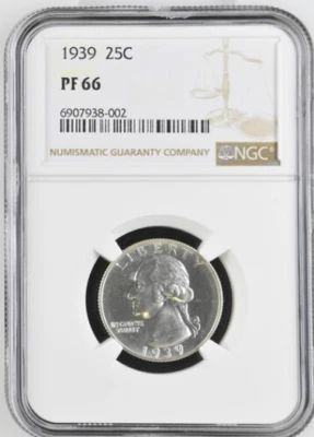 1939 Washington 25¢ NGC PF 66 - Image 1 of 2