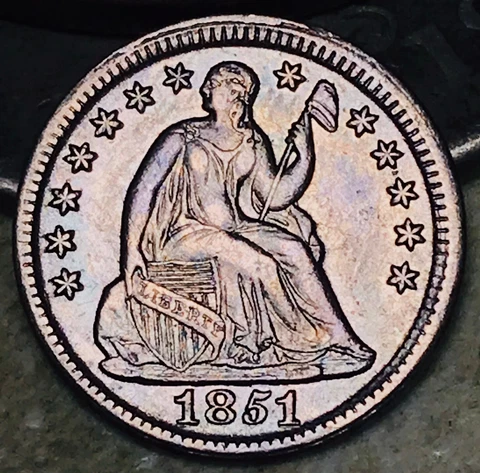 1851 Seated Liberty Half Dime 5C Ungraded Choice 90% Silver US Coin CC18449 Cover