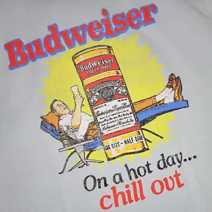 BUDWEISER BEER SHIRT ADULT 2XL XXL BLUE BREW PULLOVER BUD CASUAL MENS NWT - Picture 1 of 15
