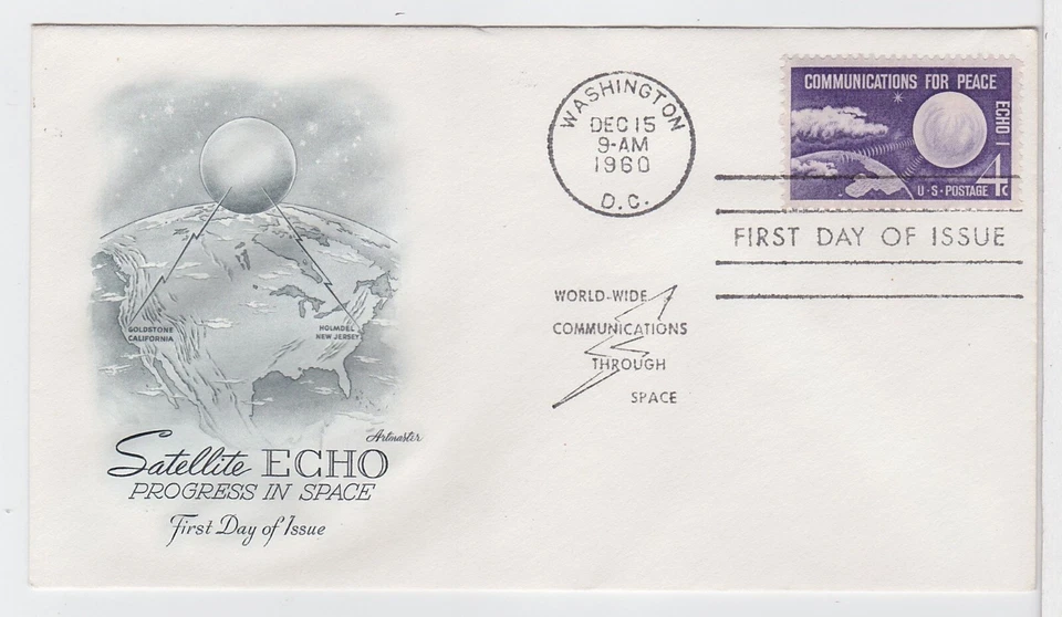 TurtlesTradingPost -  Satellite Echo I 1960 #1173 Artmaster Cachet FDC - Image 1 of 1