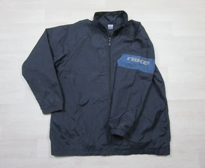 Vintage Nike Windbreaker Track Jacket Mesh Lined Men's Black (XL) Y2K Sleeve HIt - Image 1 of 4