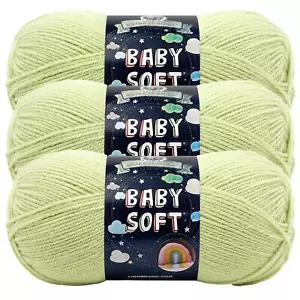 (3 Pack) Lion Brand Yarn 920-169G Baby Soft Yarn, Sweet Pea - Picture 1 of 6