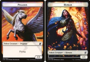 1x MTG - Pegasus \\ Human Token #04/03 - Commander 2019 C19 - Picture 1 of 1