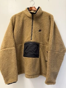 NWT Nike Club Sherpa Fleece Anorak 1/2 Zip Pullover Jacket DQ4880-258 Mens Large - Picture 1 of 11