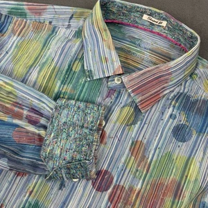 Camisa BUGATCHI UOMO Para Hombres Manga Larga Ajuste en Forma Botón Abstracto Puño Abatible - XL - Imagen 1 de 10
