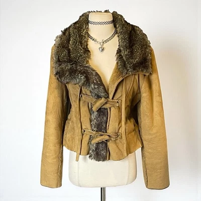Chaqueta De Colección Steve Madden Imitación Piel Gamuza Años 90 Marrón Penny Lane Boho Hippie XL Foto 1 de 4