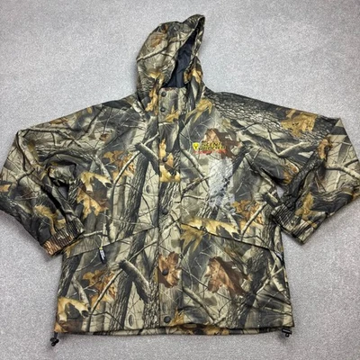 RealTree Jacket Adult Medium Brown Work Wear Camo Rain Hunting Hood Lined Mens* - Image 1 of 4