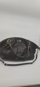 Coach Ltd Ed Madison Pearlized Mahogany Brown Leather LG Sophia Satchel Tote Bag - Picture 1 of 11