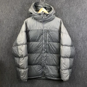 Marmot Mens XL Full Zip 700 Down Fill Hooded Puffer Jacket Grey Zipped Pockets - Picture 1 of 19