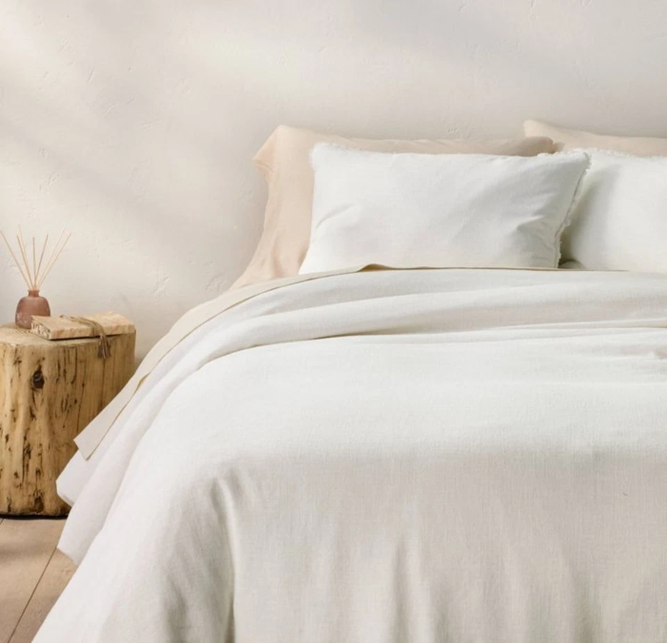 Casaluna King Heavyweight Linen Blend Duvet Cover, New - Image 1 of 4