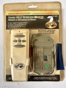 Hampton Bay Ceiling Fan Hand Held Wireless Remote Control New Sealed SKU 191 691 - Picture 1 of 2