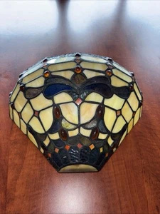 Stained Glass Tiffany Style Wall Sconce Torche - Picture 1 of 4