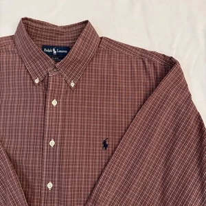 RALPH LAUREN Herren Langarmhemd weinrot kariert Blake Button Down Größe XXL - Bild 1 von 13