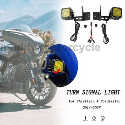 Luces LED de motocicleta señales de giro delanteras para Indian Chieftain Limited 2017-2025 Foto 1 de 4