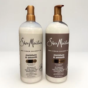Shea Moisture 100% Coconut Oil Moisture & Smooth Shampoo & Conditioner 34 Fl Oz - Picture 1 of 1