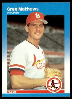 1987 Fleer Greg Mathews Rookie St. Louis Cardinals #303 - Image 1 of 2