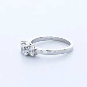 1.24ct G VS2 Round Natural Certified Diamonds White Gold Classic 3-Stone Ring - Picture 1 of 2