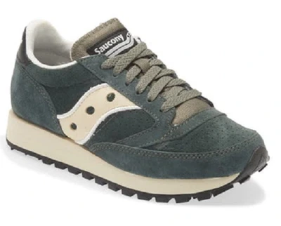 SAUCONY JAZZ 81 LOW SUEDE SNEAKER TRAINER MEN SHOES DARK GREY/CREAM SIZE 12 NEW - Image 1 of 4