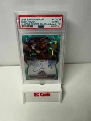Colin Houck 2023 Bowman Draft Chrome 1st Aqua Lava Refractor Auto /199 PSA 10 - Image 1 of 2