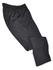 LANDS END Dark Charcoal Heather Sport Knit Cotton Pants Womens L 14/16 ~NEW~ - Picture 1 of 5