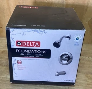 Delta B114915C Single Handle Bathtub and Shower Faucet Complete Valve Open Box - Picture 1 of 4
