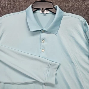 Peter Millar Sommer Comfort Langarm Poloshirt Herren XL Einfarbig Blau Golf XL - Bild 1 von 7