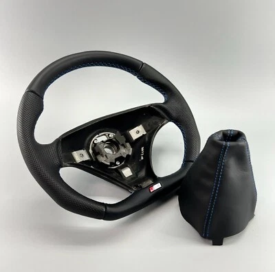 Audi S4 B5 custom Flat bottom steering wheel !  Genuine NEW S4 BADGE Leather - Image 1 of 4