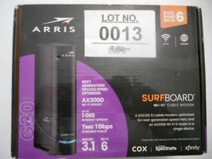 ARRIS - SURFboard G20 DOCSIS 3.1 Cable Modem & Wi-Fi 6 Router Combo - Black - Picture 1 of 4