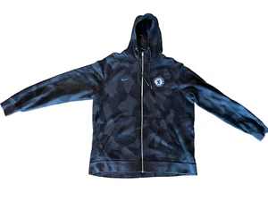 Nike Chelsea FC Hoodie Gray All Over Print Rare Sweatshirt Tech Hoody Zip XXL - Picture 1 of 3