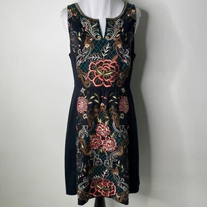 Anthropologie Moulinette Soeurs Women's Black Perennial Floral Mini Dress Size 8 - Picture 1 of 14