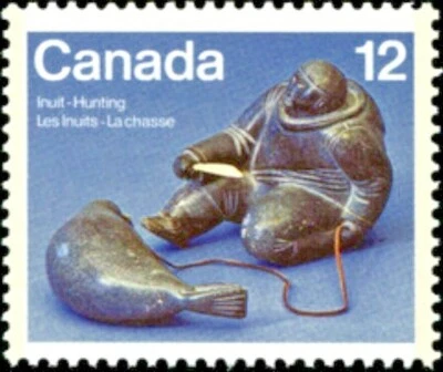 Canada   # 748   INUIT - HUNTING    Brand New 1977 Pristine Original Gum - Image 1 of 2