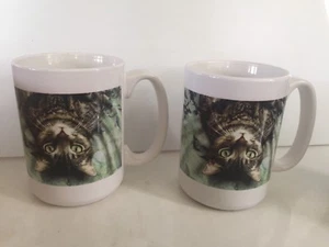 Fiddlers Elbow S/2 Upside Down Peculiar Perspective Cat Mug Coffee Cup 15 Oz NEW - Picture 1 of 9