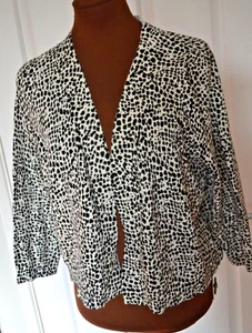 Tu Women's Size 16 Black/OffWhite Cotton Rich Edge to Edge Cardigan BNWT - Picture 1 of 3