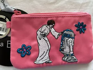 Vera Bradley Star Wars The Message Pink Zip ID Case Princess Leia R2-D2 New - Picture 1 of 3