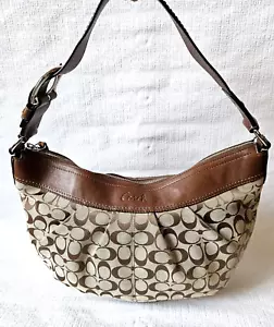 Coach Soho Plissee Hobo Bag Signature Khaki Braun Leder 13741 NEU - Bild 1 von 15