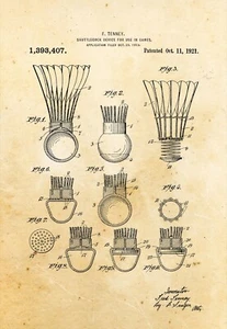 9681. Póster Decoración. Habitación Hogar Interior Arte Impresión. Patente. Bola de Bádminton Temprana - Imagen 1 de 1