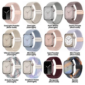 Braided Magnetic Elastic Loop Band for Apple Watch Adjustable Strap For iWatch - Picture 1 of 18