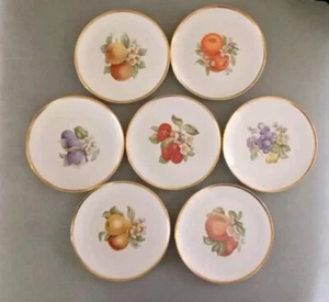 Vtg Hutschenreuther Selb Bavaria Pasco Set of 7 Fruit & Flower Snack Plates, 8" - Picture 1 of 6