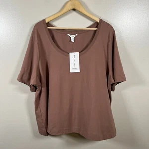 Athleta Outbound Scoop Tee T-shirt Size 3X Brown Athletic Active Basic Layer - Picture 1 of 11