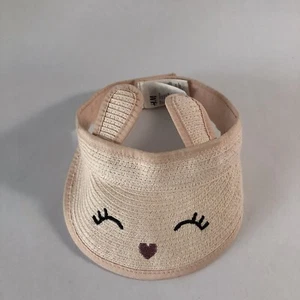 H&M Summer Girl Kids Easter Bunny Rabbit Straw Visor Cap Adjustable 4-8 Years - Picture 1 of 6