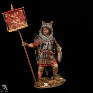 Soldato giocattolo di latta dipinto Roman Vexillarius Guerre Marcomaniche 54 mm | livello arte - Foto 1 di 4