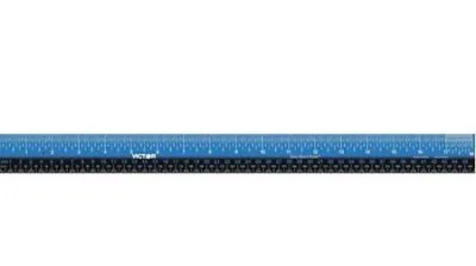 VICTOR EZ18SBL Easy Read Ruler 18 Stainless Steel Blue