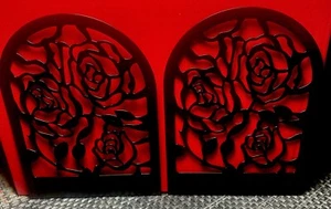 New Black Decorative Metal Cutout William Morris  Book Ends Set of Two - Picture 1 of 4