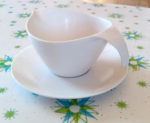 Crema y platillo Melmac MCM White Prolon & Royalon de colección - Imagen 1 de 10
