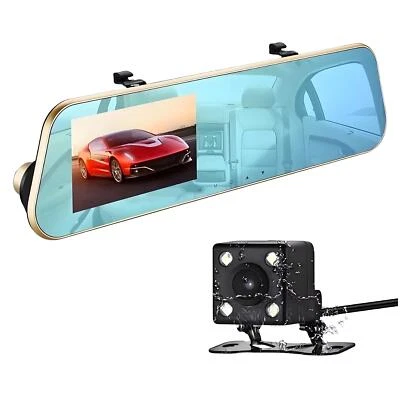 Car DVR Review Mirror Total 2 lens Camera  HD 1080P Digital Video Recorder 4.3" - Image 1 of 4