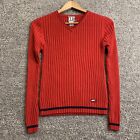 Vintage lata 90. Y2K CLIO damski obcisły sweter z dekoltem w serek przycięty długi rękaw Medium M 